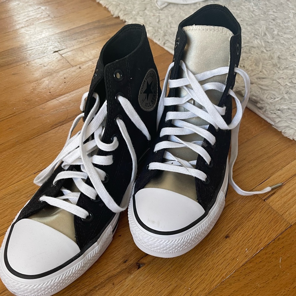 Womens Black and Gold Converse